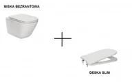 Miski WC - ROCA A34647L000 + A801482211 Gap Miska WC podwieszana Rimless ROCA A34647L000 + Gap Deska WC SLIM wolnoopadająca duroplast ROCA A - miniaturka - grafika 1