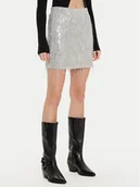 Spódnice - ONLY Spódnica mini Spacy 15305742 Srebrny Slim Fit - miniaturka - grafika 1