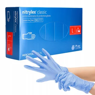 Nitrylex, Rękawice Nitrylowe, Blue, 100szt. - Rękawiczki jednorazowe - miniaturka - grafika 1