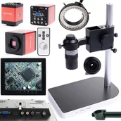 Mikroskopy i lupy - Profesjonalny Mikroskop Cyfrowy K10M Kamera 2MP Monitor Oświetlenie 56x LED - miniaturka - grafika 1