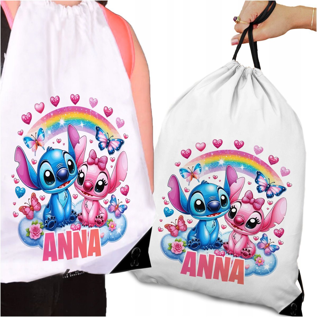 WOREK PLECAK DO SZKOŁY LILO STICH STITCH STICZ PREZENT DLA DZIECKA IMIĘ