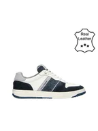 Trampki męskie - Bullboxer Skórzane sneakersy w kolorze granatowo-białym - miniaturka - grafika 1