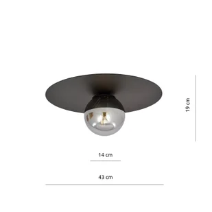 Emibig Solar lampa sufitowa 1-punktowa czarna/grafitowa 1128/1 1128/1 - Lampy sufitowe - miniaturka - grafika 5