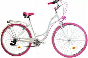 Dallas Bike City 7spd 28 cali Damski Biało-różowy - Rowery - miniaturka - grafika 1