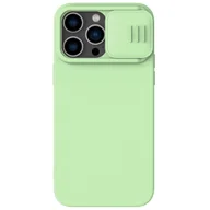 Etui i futerały do telefonów - Nillkin CamShield Silky Silicone Case etui iPhone 14 Pro pokrowiec z osłoną na aparat zielony - miniaturka - grafika 1