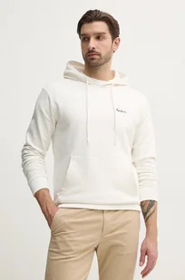 Pepe Jeans bluza bawełniana ESSENTIAL HOODIE męska kolor biały z kapturem gładka PM582839 - Bluzy męskie - miniaturka - grafika 1