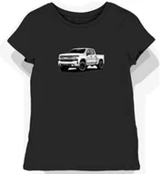 Koszulki i topy damskie - Koszulka damska czarna z motywem potężnego Chevrolet Silverado XS - miniaturka - grafika 1