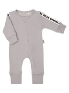 Pajacyki dla niemowląt - Niemowlęcy pajac bawełniany z ozdobnymi tasiemkami popielaty Nicol,r.86 - miniaturka - grafika 1