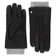 Rękawiczki - Roeckl Metz Rękawiczki skórzane, Black/Grey, 9 męskie, czarny/szary, 9 - miniaturka - grafika 1