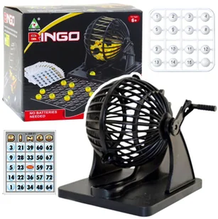 Gra Rodzinna Bingo Maszyna Losująca Klasyczna 80 Kulek 20 Kart LEAN Toys - Gry planszowe - miniaturka - grafika 1