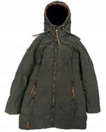 Kurtki damskie - Kurtka Damska Zimowa Pikowana Z Kapturem Khaki Bawełna M K2A - miniaturka - grafika 1