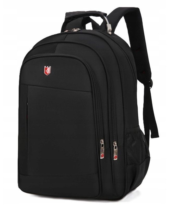 Stylowy plecak szkolny Bivacc UrbanTrail L czarny Kieszeń na laptop Usztywniane plecy
