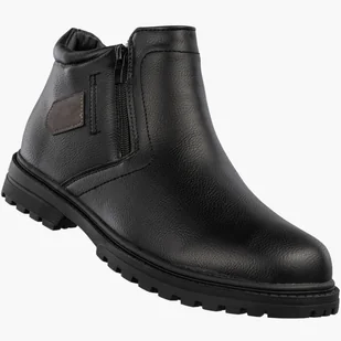 Trzewiki Męskie Ekoskóra Buty Ocieplane Botki Eleganckie Zimowe Czarne 42 - Botki męskie Trzewiki Męskie Ekoskóra Buty Ocieplane Botki Eleganckie Zimowe Czarne 42 - Botki męskie - miniaturka - grafika 1