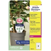 Etykiety do drukarek - Tabliczka do oznaczania roślin do zadruku foliowa(10 arkuszy) 128x47mm T3006-10 AVERY ZWECKFORM - miniaturka - grafika 1