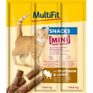 Przysmaki dla psów - MultiFit Mini Meat Sticks 25 x 3 x 6 g Indyk i jagnięcina - miniaturka - grafika 1
