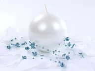 Gadżety na imprezę - PartyDeco Świeca "Kula" (FI 80) metalik, perła, 1 szt SKUMET80-070/1 - miniaturka - grafika 1