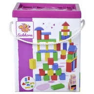 Klocki - Eichhorn Klocki Kolorowe w wiaderku 50 sztuk - miniaturka - grafika 1