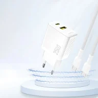 Ładowarki do telefonów - Ładowarka Dudao A26T 25W GaN USB-A, USB-C Power Delivery, Quick Charge - Biała - miniaturka - grafika 1