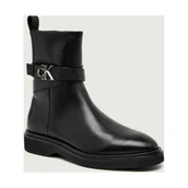 Botki damskie - Calvin Klein Skórzane botki - miniaturka - grafika 1