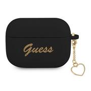 Akcesoria do słuchawek - GUESS Guess etui do Airpods Pro GUAPLSCHSK czarne Silicone Heart Charm 8_2281638 - miniaturka - grafika 1