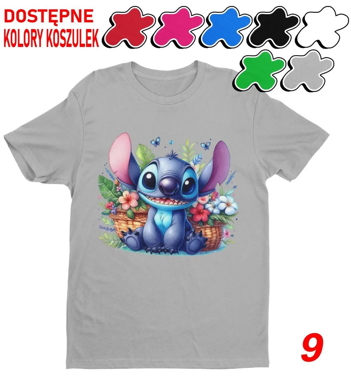 Koszulka Dziecięca Z Nadrukiem Stitch Stich Angel Dużo Wzorów -M 134-140