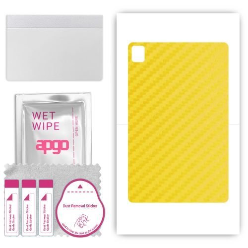 folia naklejka skórka strukturalna na TYŁ do Nokia T21 - Carbon Żółty - apgo SKINS