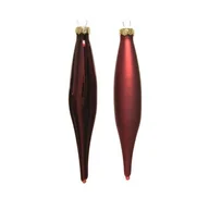 Bombki - Bombki sople szklane zestaw 6sztuk matowe połyskujące Bordowy - miniaturka - grafika 1