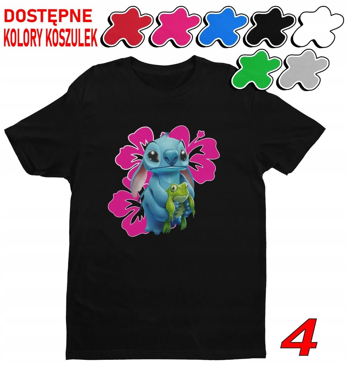 Koszulka Dziecięca Z Nadrukiem Dla Fana Stich Angel Słodziak -M 134-140