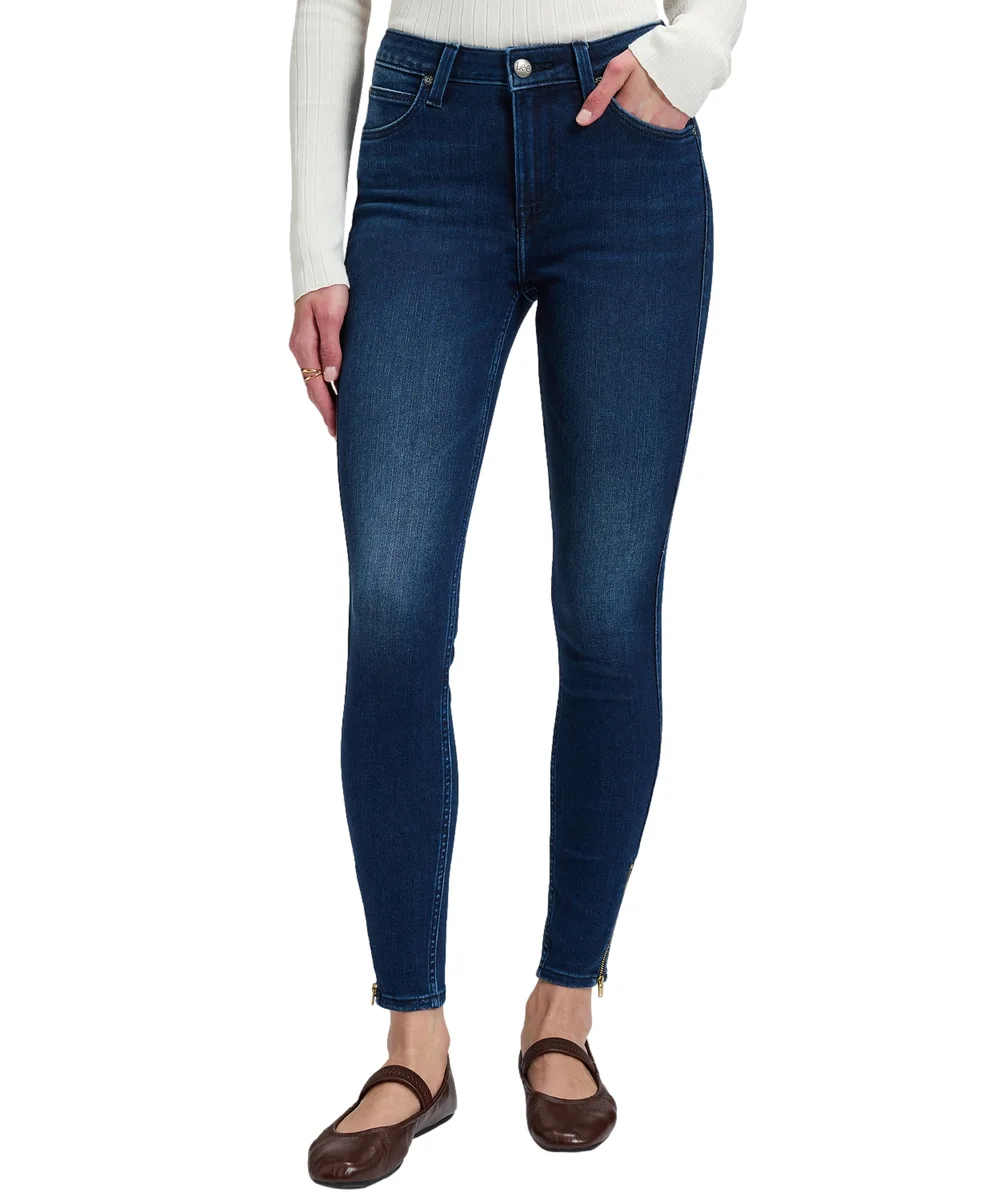 Jeansy Lee Scarlett High Zip 112385840 Dive Depper W 30 / L 31