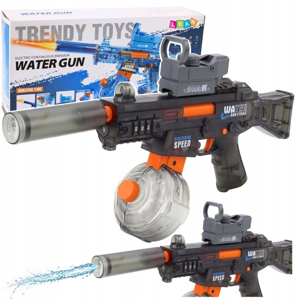 Elektryczny Pistolet Karabin Na Wodę Czarny Zasięg 11 m