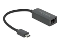 Adaptery i przejściówki - DeLOCK 66645 zmieniacz płci / kabli USB Type-C LAN RJ45 Czarny - miniaturka - grafika 1