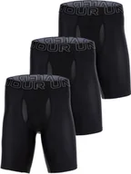 Majtki męskie - UNDER ARMOUR bokserki męskie, 3-pak - Performance Tech Long Boxer, stretch, gładkie, czarne XL - miniaturka - grafika 1