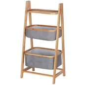 Szafki łazienkowe - Wenko Regał dwie półki BAHARI dwa koszyki z bambusową konstrukcją B07PPTZ8WR - miniaturka - grafika 1