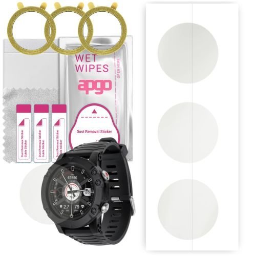 3x folia ochronna hydrożelowa MATOWA do Kruger&Matz Activity Black GPS - apgo Smartwatch Hydrogel MATTE Protection Ochrona na ekran smartwatcha