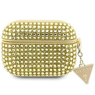 Akcesoria do słuchawek - Guess GUAP2HDGTPD AirPods Pro 2 cover złoty/gold Rhinestone Triangle Charm - miniaturka - grafika 1