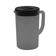 Dzbanki i imbryki - Plastikowy dzbanek z pokrywką o dużej pojemności, odporny na wysokie temperatury, dzbanek na zimną wodę, sok, herbatę (czarny) - miniaturka - grafika 1