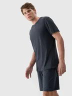Koszulki sportowe męskie - 4F Koszulka sportowa w kolorze antracytowym - miniaturka - grafika 1