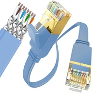 Pozostałe akcesoria sieciowe - KABEL SIECIOWY LAN ETHERNET RJ45 CAT7 ZŁOTY FTP 1M - miniaturka - grafika 1