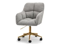 Fotele i krzesła biurowe - MODNY FOTEL OBROTOWY ISLA SZARY BARANEK NA ZŁOTEJ PODSTAWIE - miniaturka - grafika 1