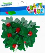 Zabawki kreatywne - Craft with Fun Ozdoba filcowa samoprzylepna biedronka/liść 12 szt. - miniaturka - grafika 1
