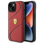Etui i futerały do telefonów - Etui Ferrari Twist Metal Logo na iPhone 15 - czerwone - miniaturka - grafika 1
