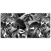 Podkładki na biurko - Duża mata na biurko Czarno-białe liście monstery 120x60 cm - miniaturka - grafika 1