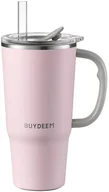 Kubki termiczne - Kubek termiczny ze słomką BUYDEEM DS57 700 ml Różowy - miniaturka - grafika 1