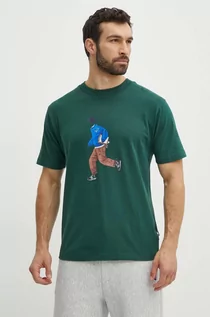 Koszulki męskie - New Balance t-shirt bawełniany męski kolor zielony z nadrukiem MT41579NWG - grafika 1