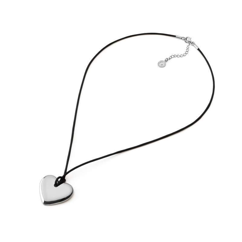Naszyjnik serce na sznurku, srebro 925