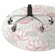 Podnóżki, podpórki, podkładki - Podkładka pod krzesło obrotowe Kontury kwiatów fi100 cm - miniaturka - grafika 1