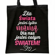 Torby i wózki na zakupy - Torba bawełniana czarna na zakupy Dzień Matki Dla Mamy Prezent - miniaturka - grafika 1