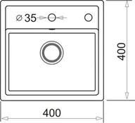 Zlewozmywaki - Pyramis Zlew CAMEA MINI 40x40) 1B biały polarny 70058001) 70058001 - miniaturka - grafika 1