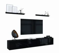Meblościanki - Meblościanka modułowa czarny połysk G3-M10 - miniaturka - grafika 1