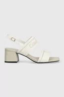 Sandały damskie - Calvin Klein sandały SQUARED BLK HL SANDAL 45 HE kolor biały HW0HW01635 - miniaturka - grafika 1